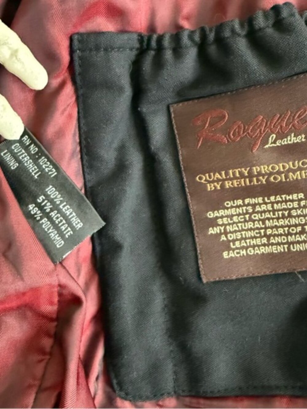 Vintage 90s Black Buttery Soft Leather Jacket Rogue by Reilly Olmes ~ Size XL - Picture 8 of 8